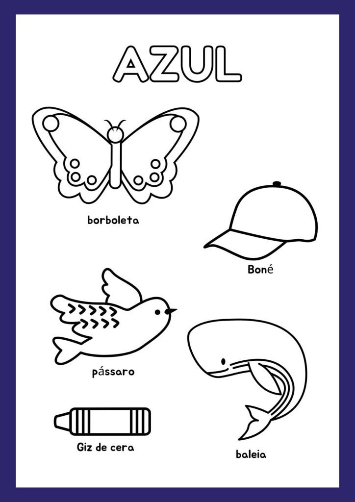Atividade cor azul Educação Infantil