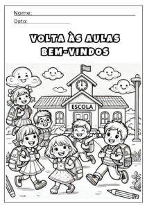 Atividades de volta às aulas para colorir