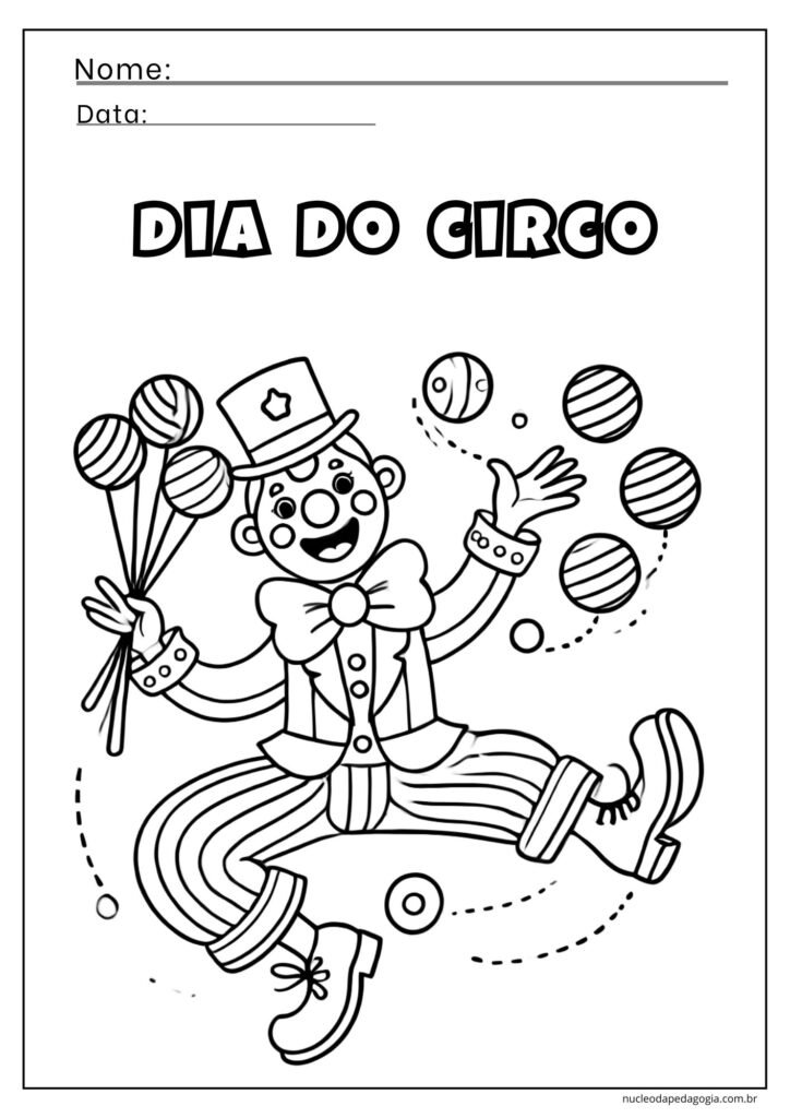 Dia do Circo Atividades para colorir