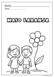 Atividade Maio Laranja para colorir
