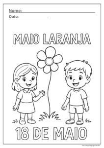 Atividade Maio Laranja para colorir