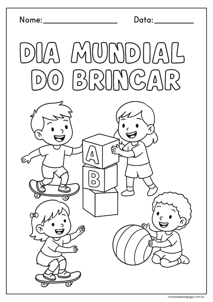 dia do brincar atividades para colorir
