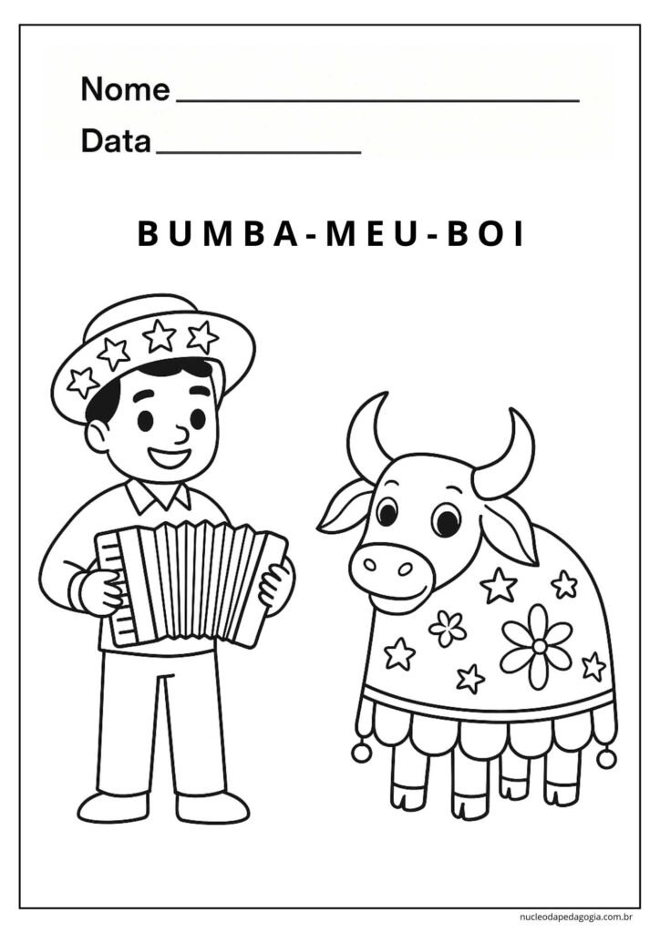 Atividade Bumba-Meu-Boi para colorir