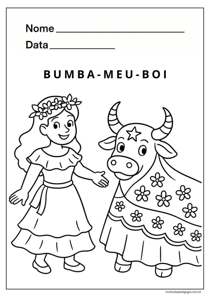 Atividade Bumba-Meu-Boi para colorir
