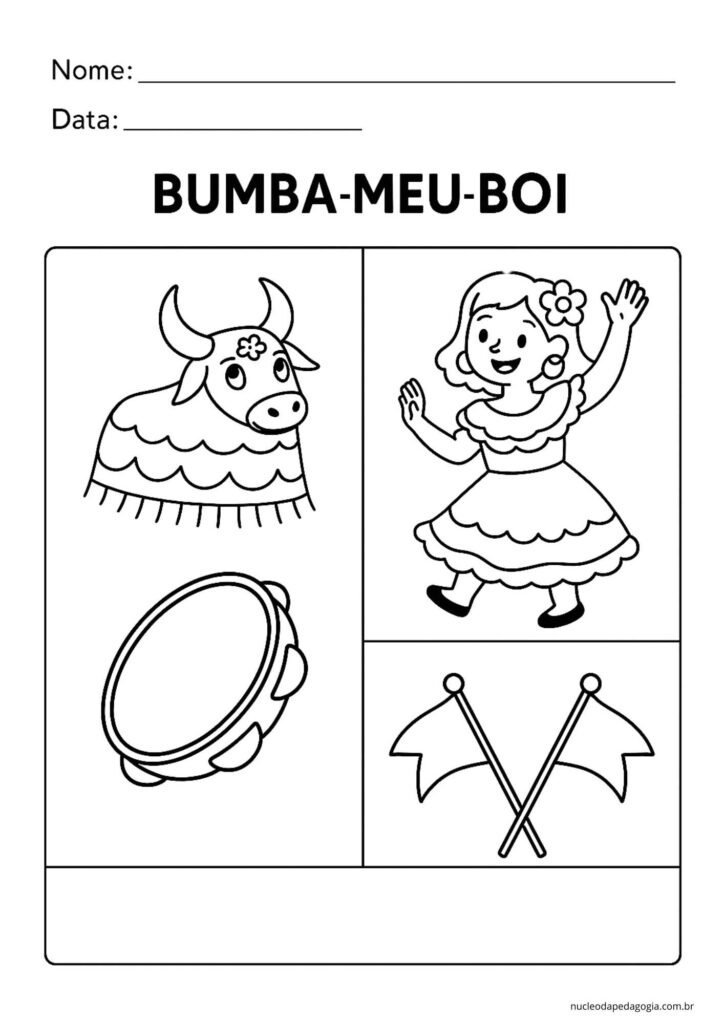 Atividade Bumba-Meu-Boi para colorir