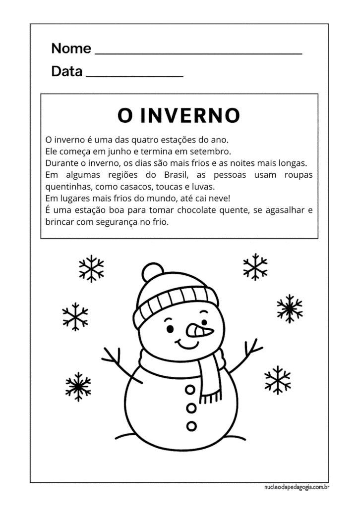 Atividades inverno 2 ano