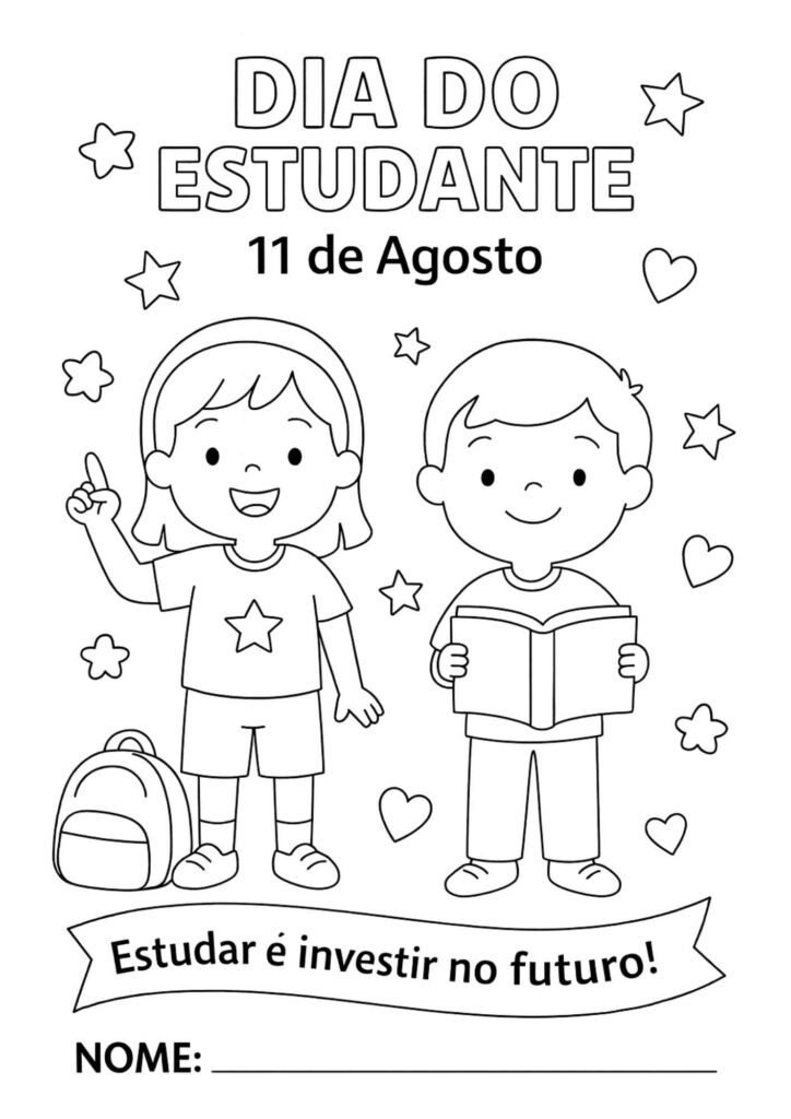 Atividade para colorir Dia do Estudante