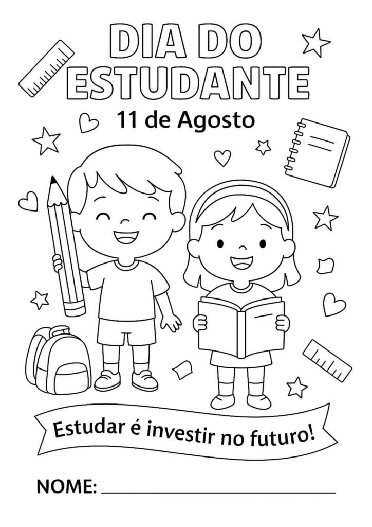 Atividade para colorir Dia do Estudante