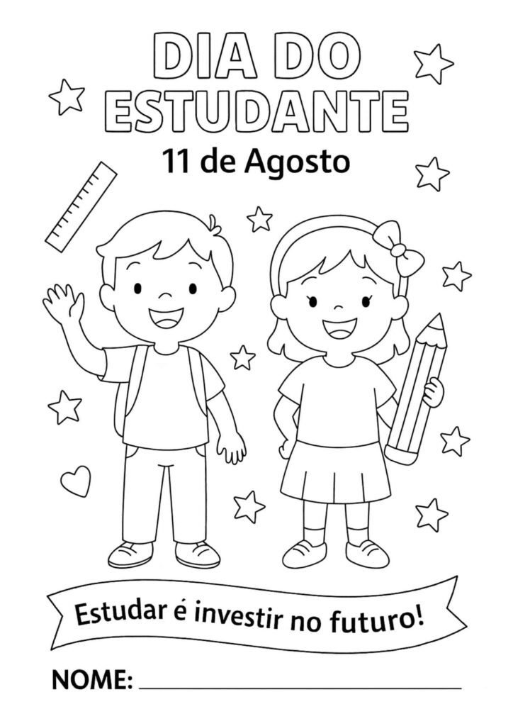 Atividade para colorir Dia do Estudante