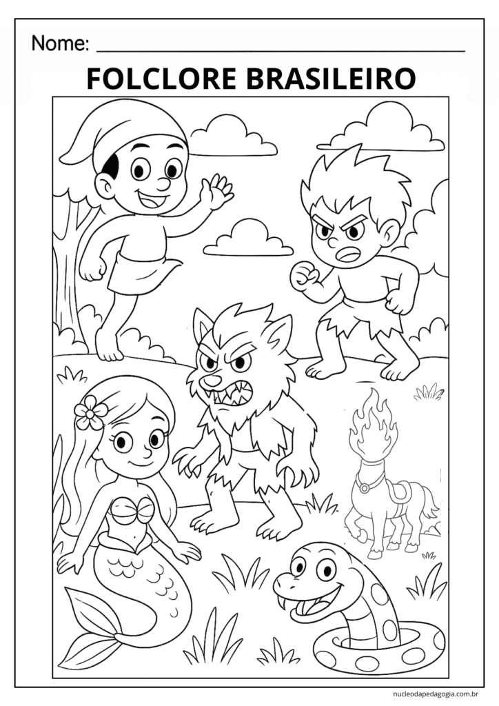 Folclore Educação Infantil atividades para colorir