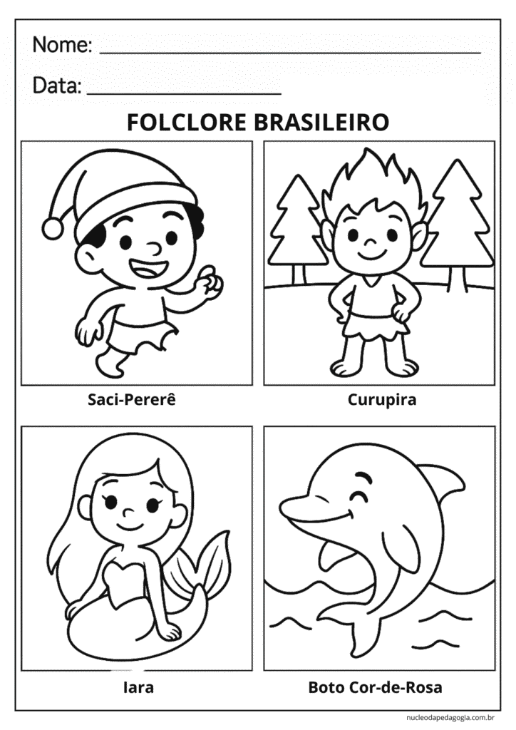 Folclore Educação Infantil atividades para colorir