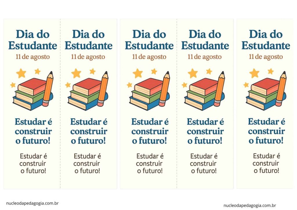Marca página Dia do Estudante Lembrancinha