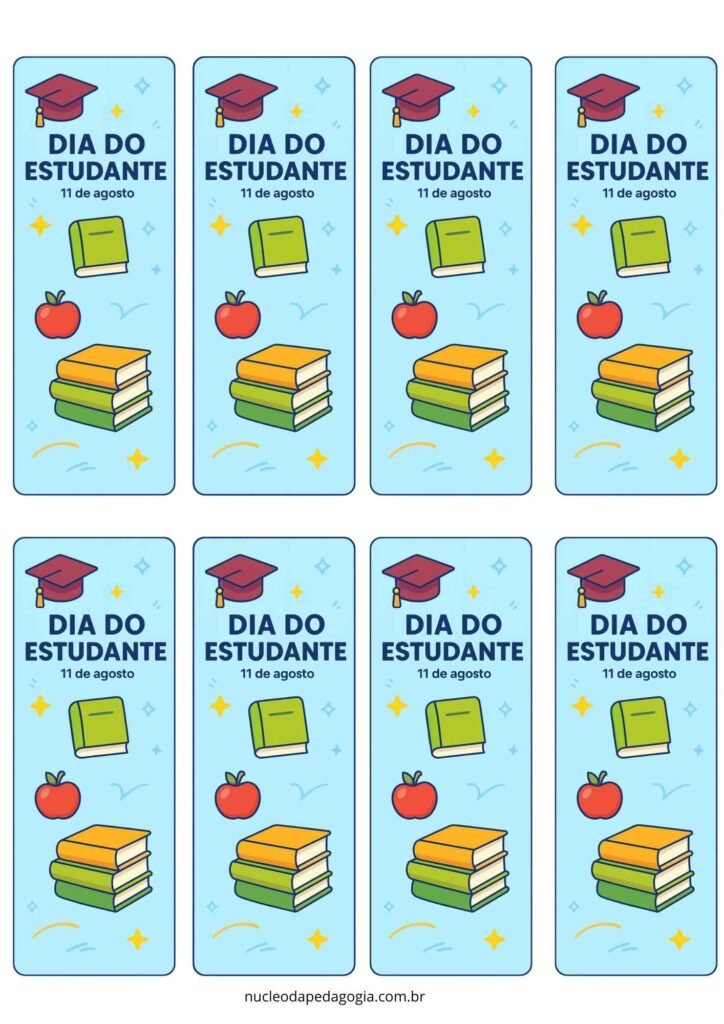 Marca página Dia do Estudante Lembrancinha