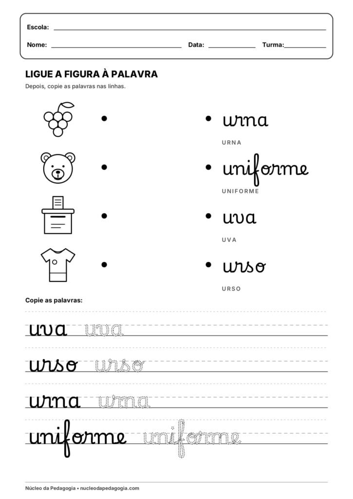 Atividade Letra u Cursiva para Imprimir 