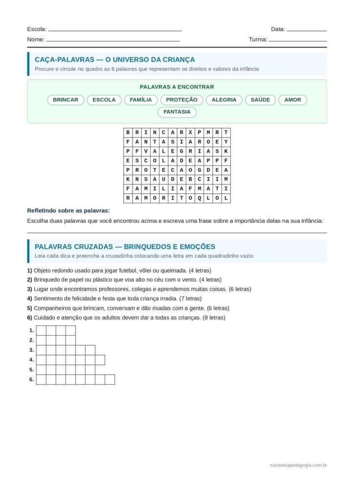 Atividades Dia das Crianças para imprimir 