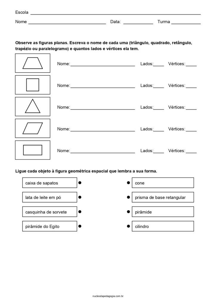 Atividades de Matemática para o 3º ano para imprimir 