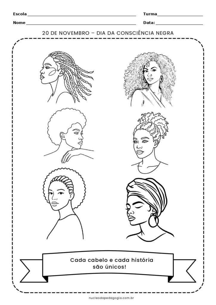 Dia da Consciência Negra atividade para colorir 