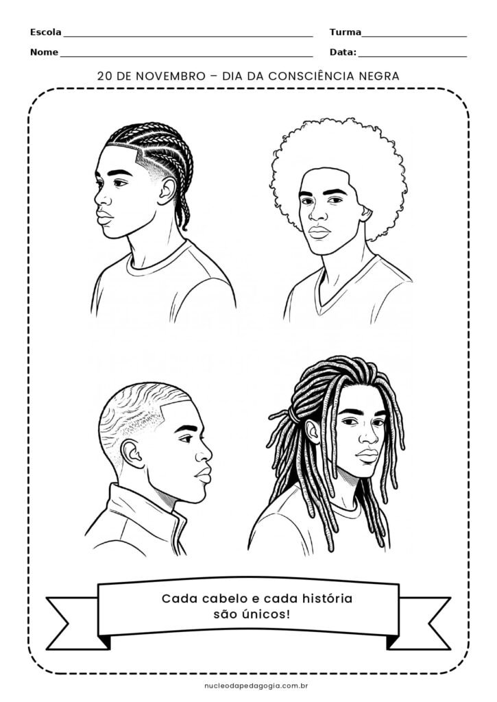Dia da Consciência Negra atividade para colorir 