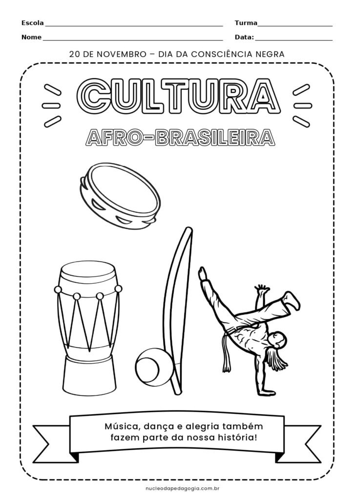 Dia da Consciência Negra atividade para colorir 