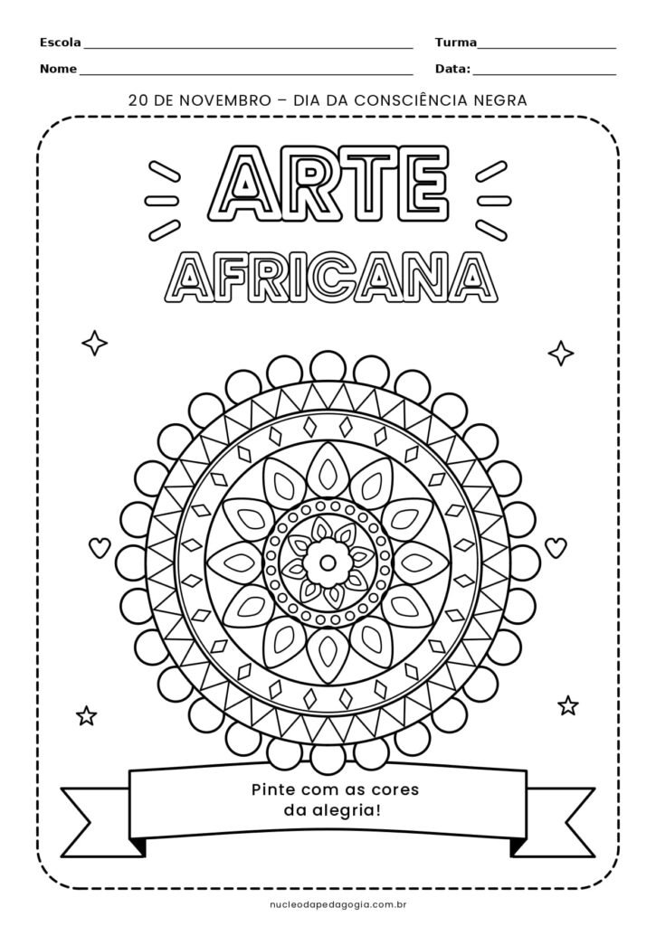 Dia da Consciência Negra atividade para colorir 