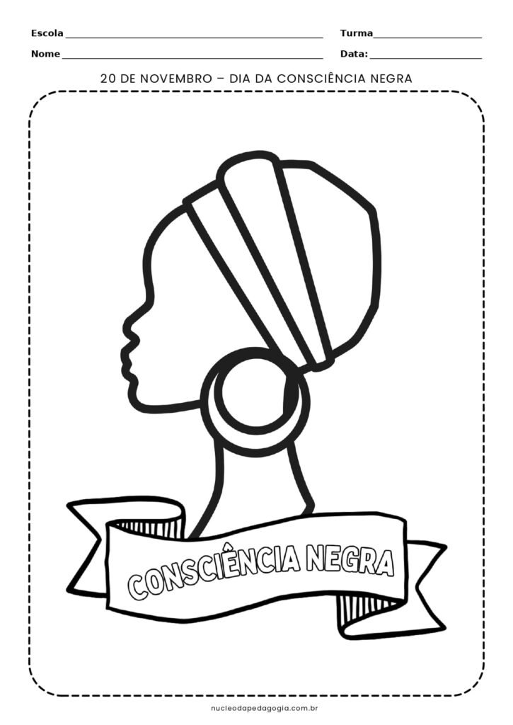 Dia da Consciência Negra atividade para colorir 