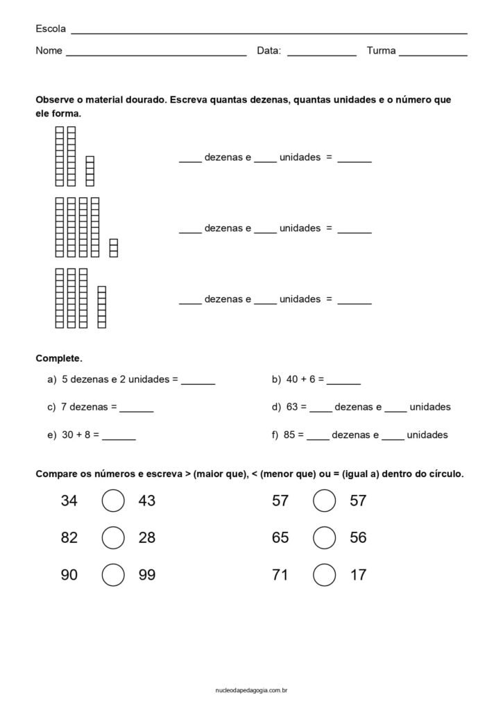 Matemática 1 ano do fundamental
