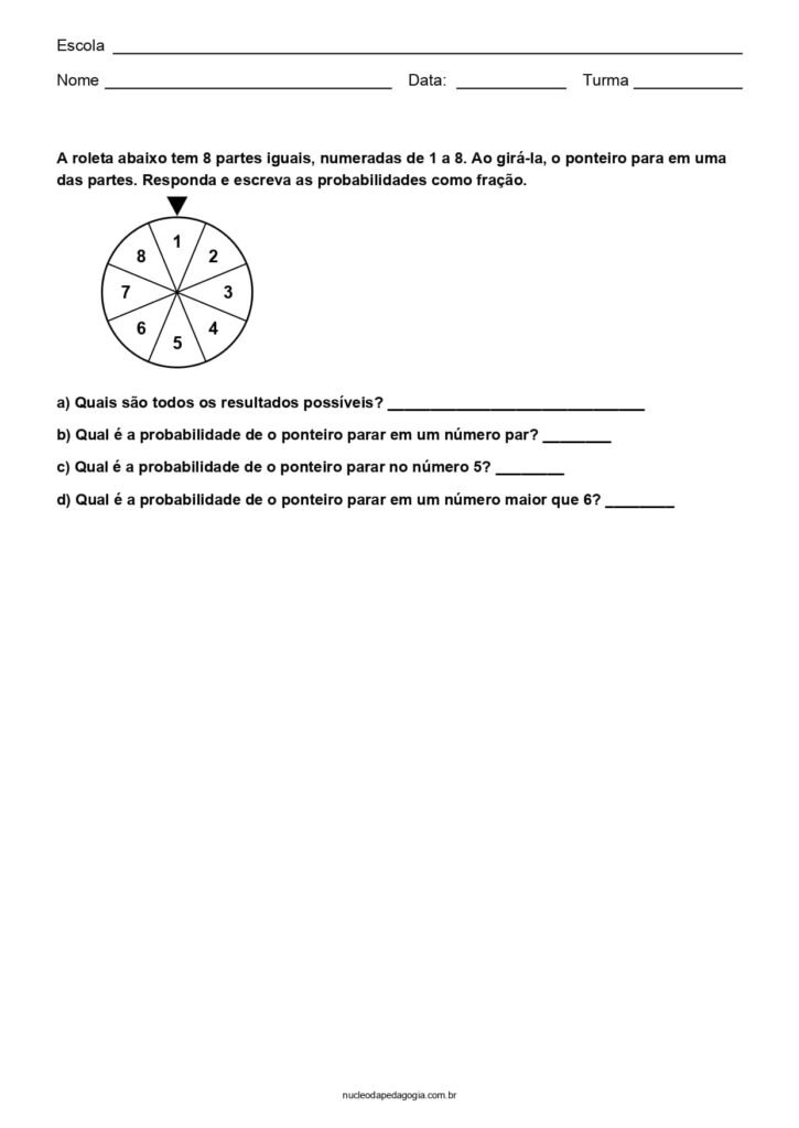 Matemática para o 5º ano para imprimir 