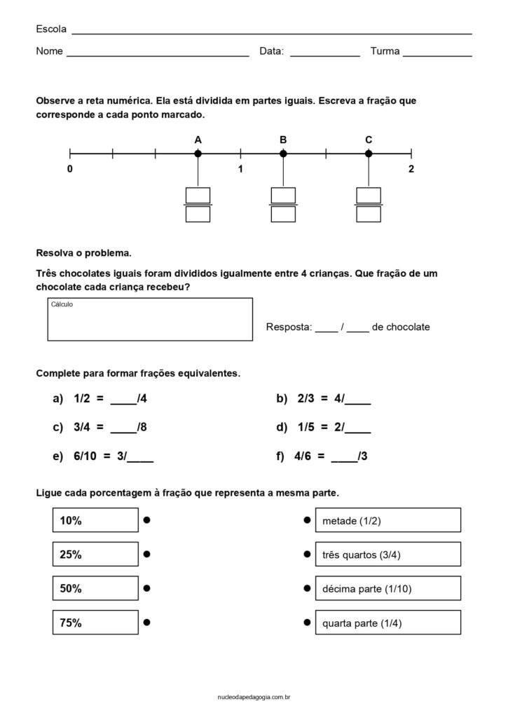 Matemática para o 5º ano para imprimir 