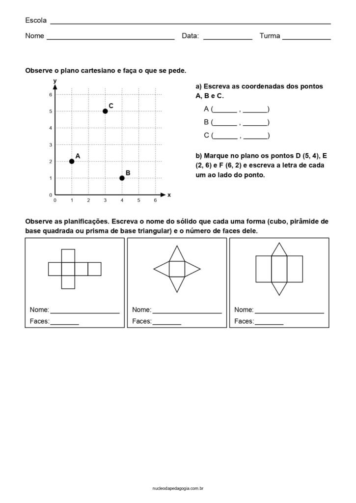 Matemática para o 5º ano para imprimir 