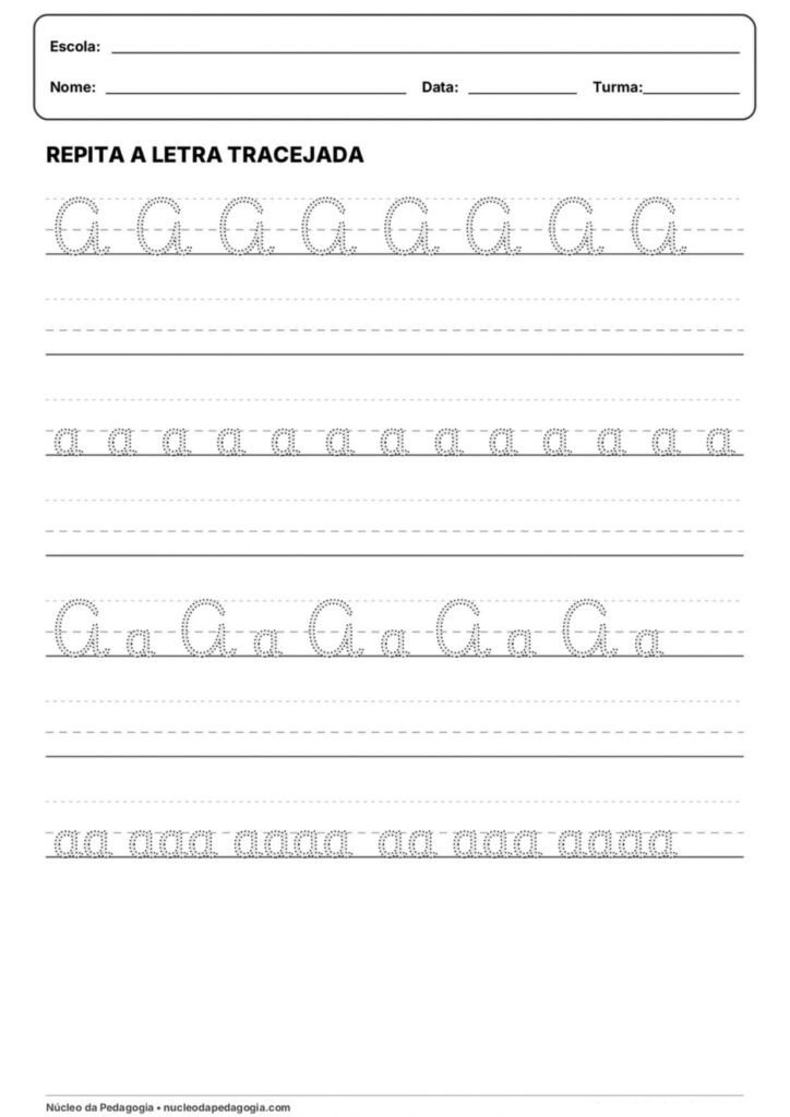 letra a atividade letra cursiva para imprimir