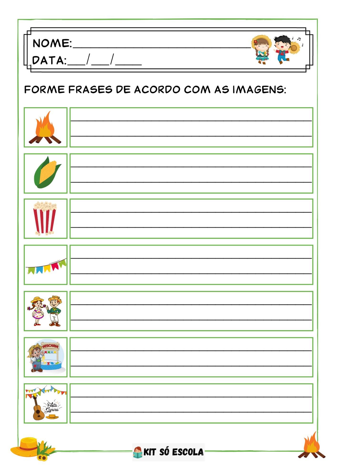 🎉 Atividade de Festa Junina para a Educação Infantil: Jogo de Bingo  Divertido! 