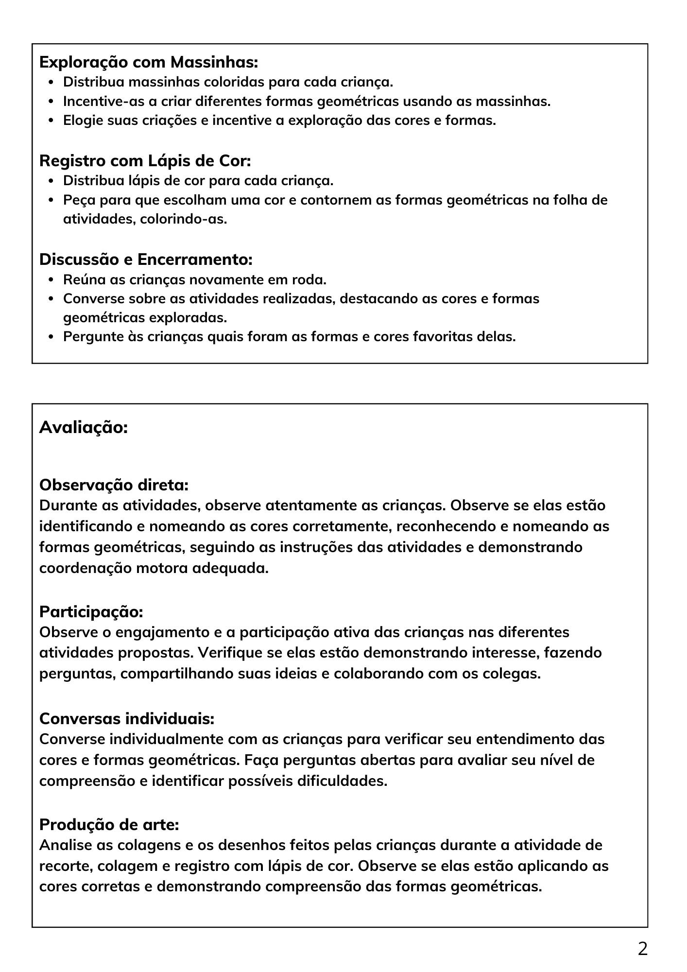 Plano de Aula com Atividades Envolvendo Cores e Formas Geométricas na ...