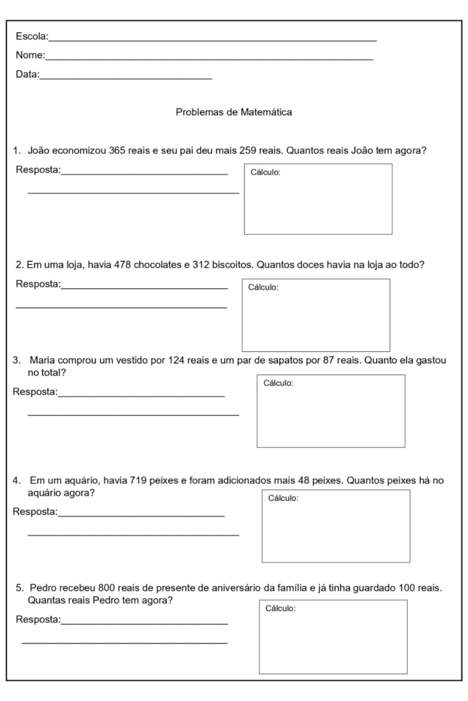 Atividades e Projetos Fundamental I: Atividades Adição e Subtração  Matemática para En…