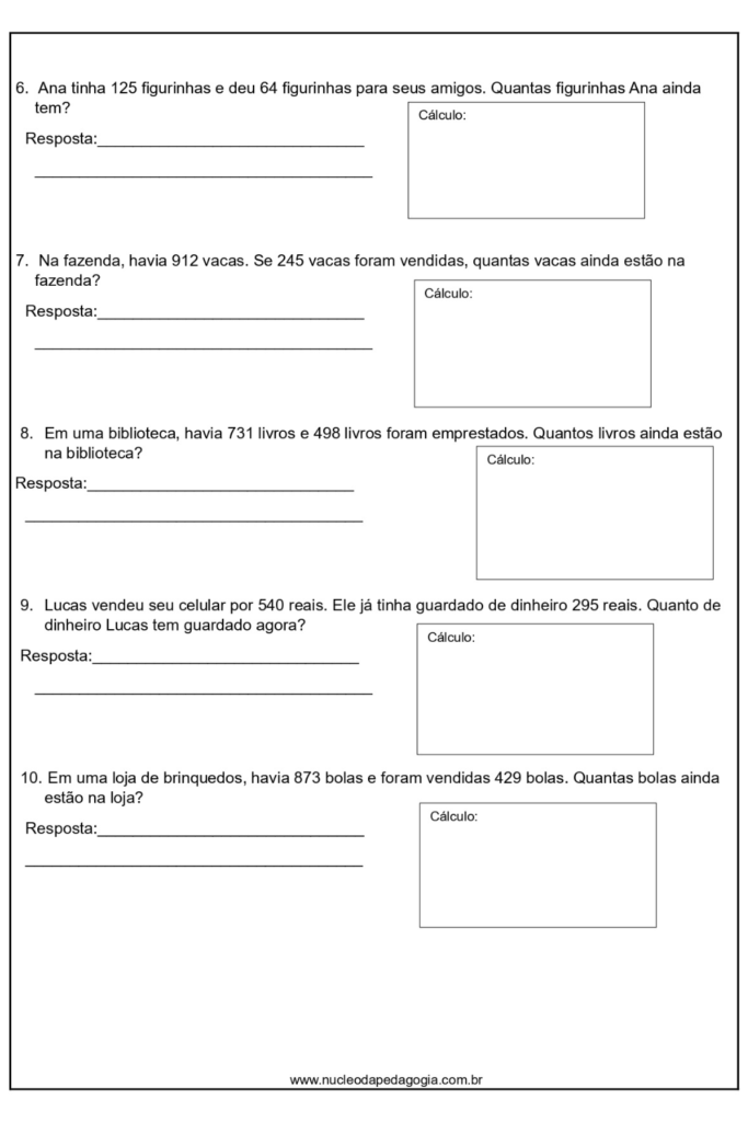 Atividades e Projetos Fundamental I: Atividades Adição e Subtração  Matemática para En…