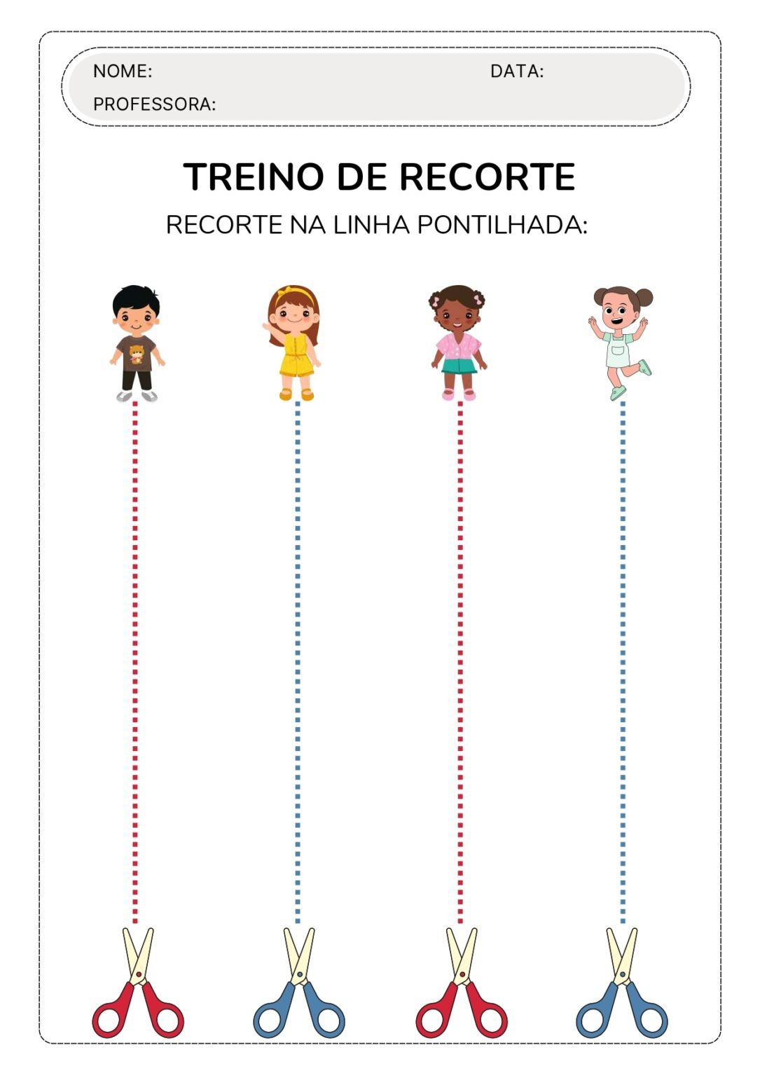 10 Atividades Gratuitas de Recortar e colar - Trabalhe a Coordenação Motora