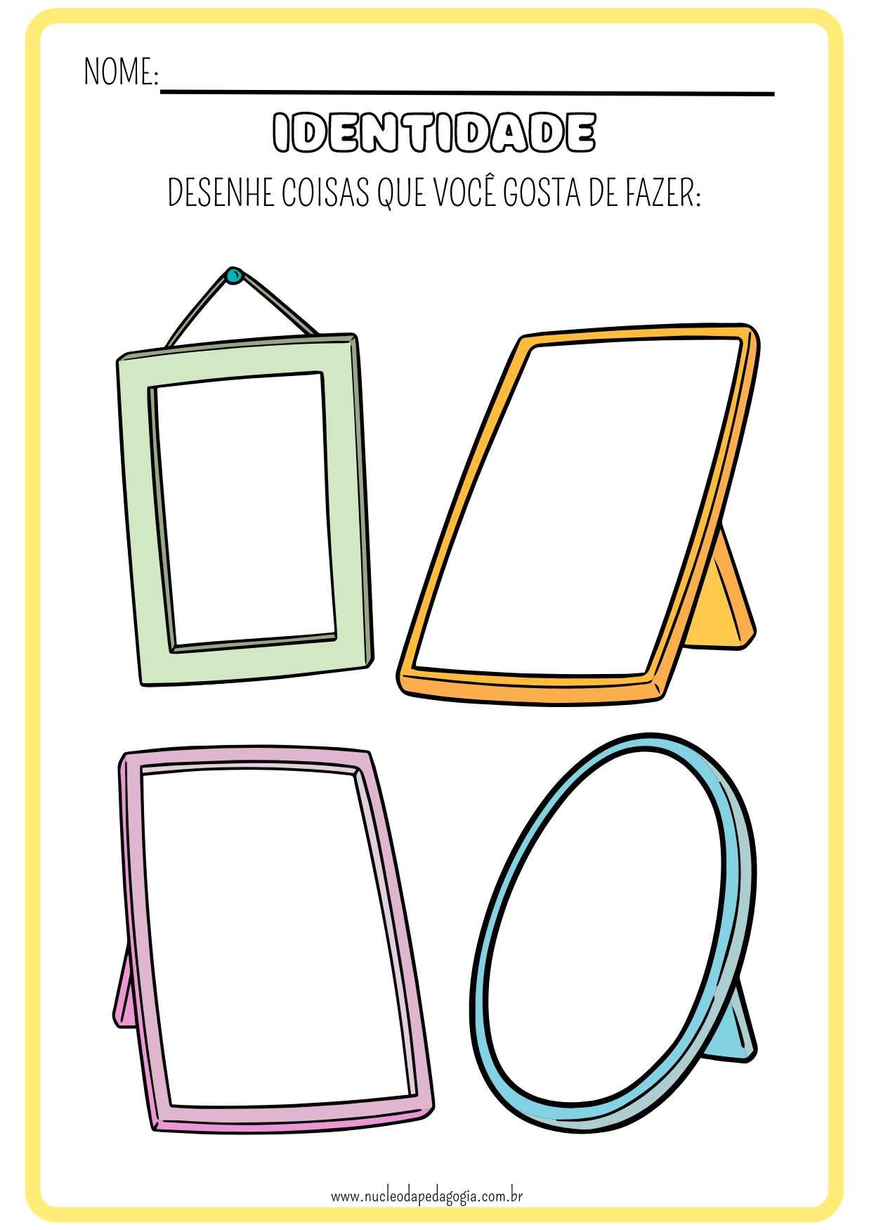 Atividade Identidade Educação Infantil
