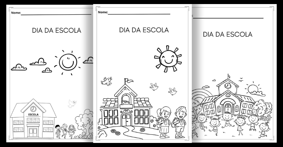 Atividade dia da escola colorir