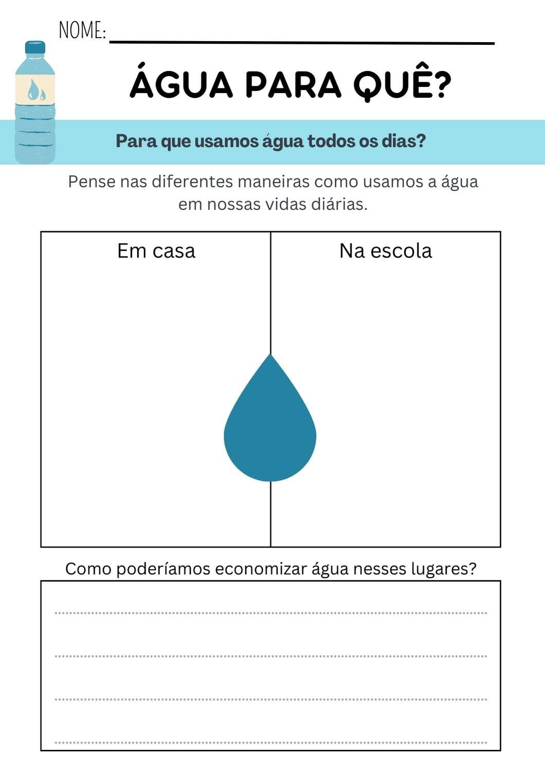 Atividades Dia da Água para imprimir - Material Gratuito