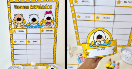 ATIVIDADE NOMES ESTRELADOS CARTAZ