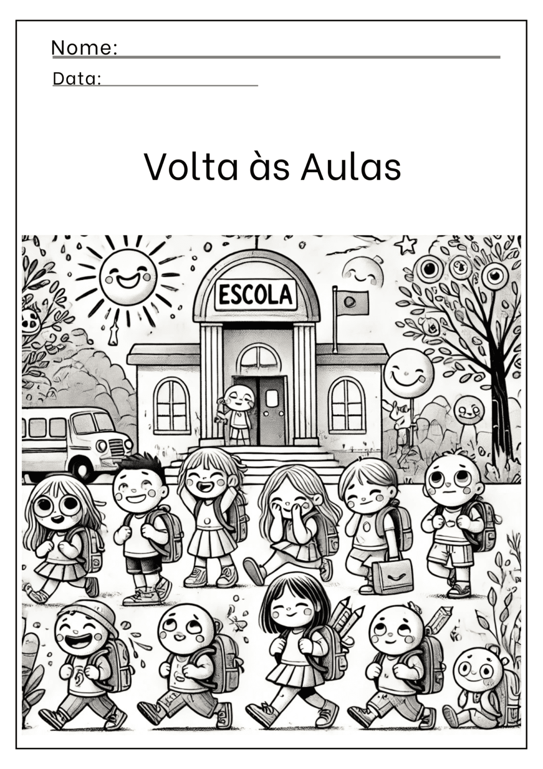 Atividades Volta às Aulas para colorir - Baixe grátis!