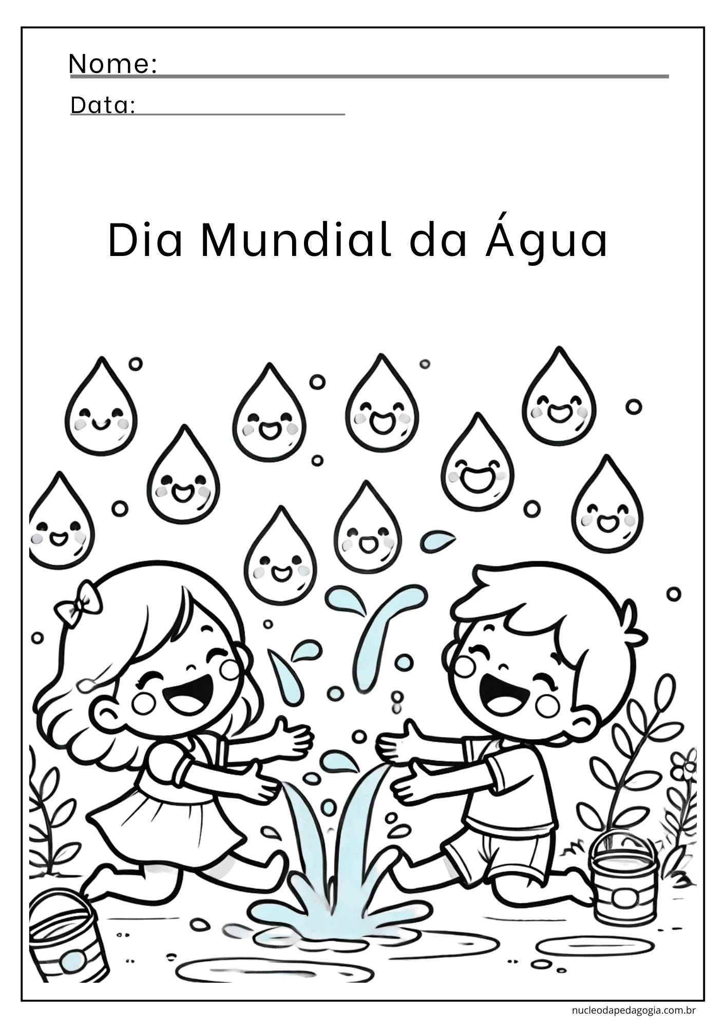 Dia da Água Atividades para colorir