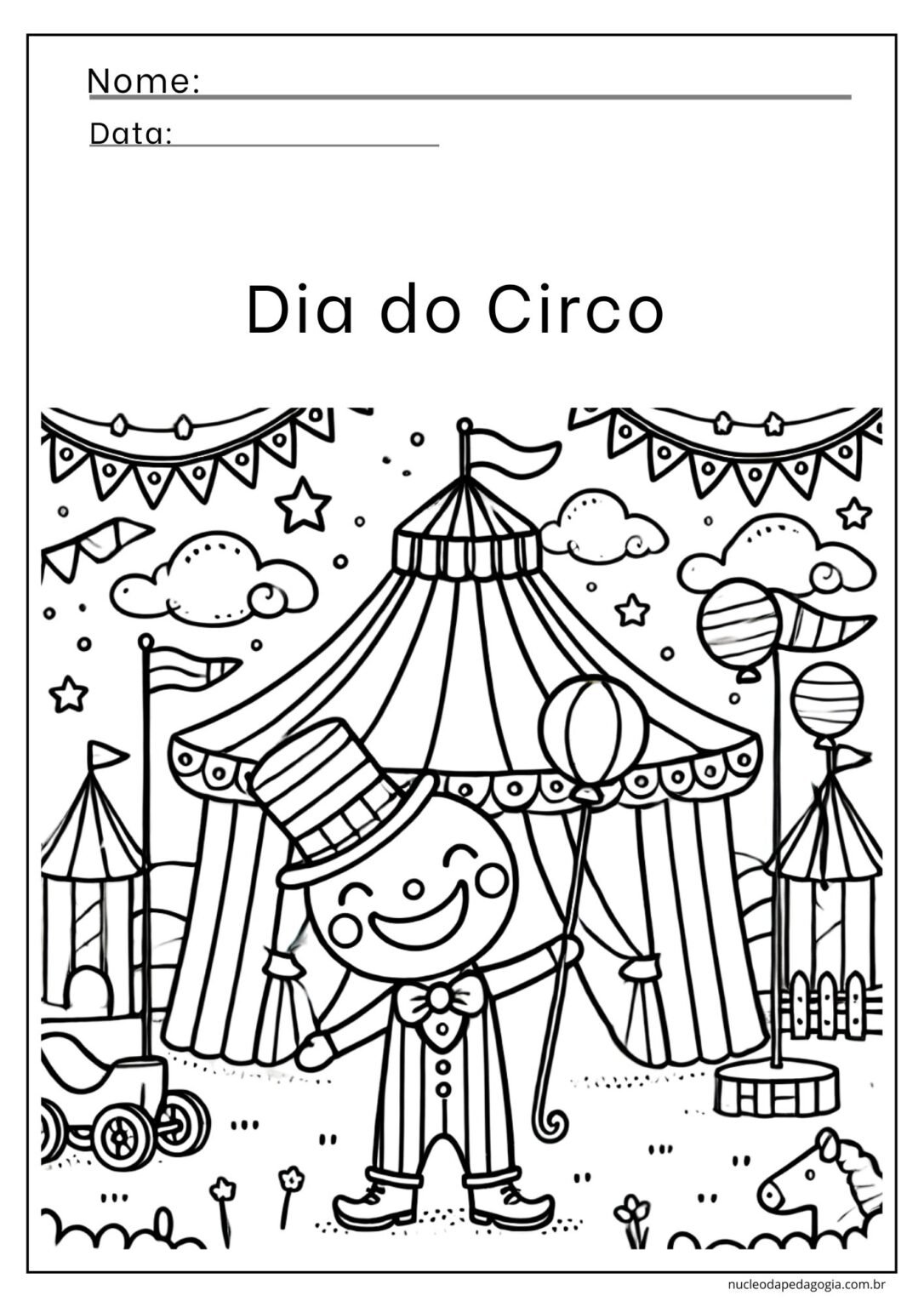 Dia do Circo Atividades para colorir