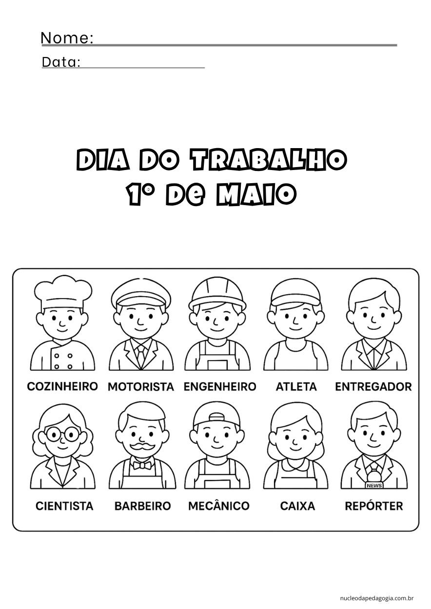 Dia do Trabalhador: Atividades para Imprimir