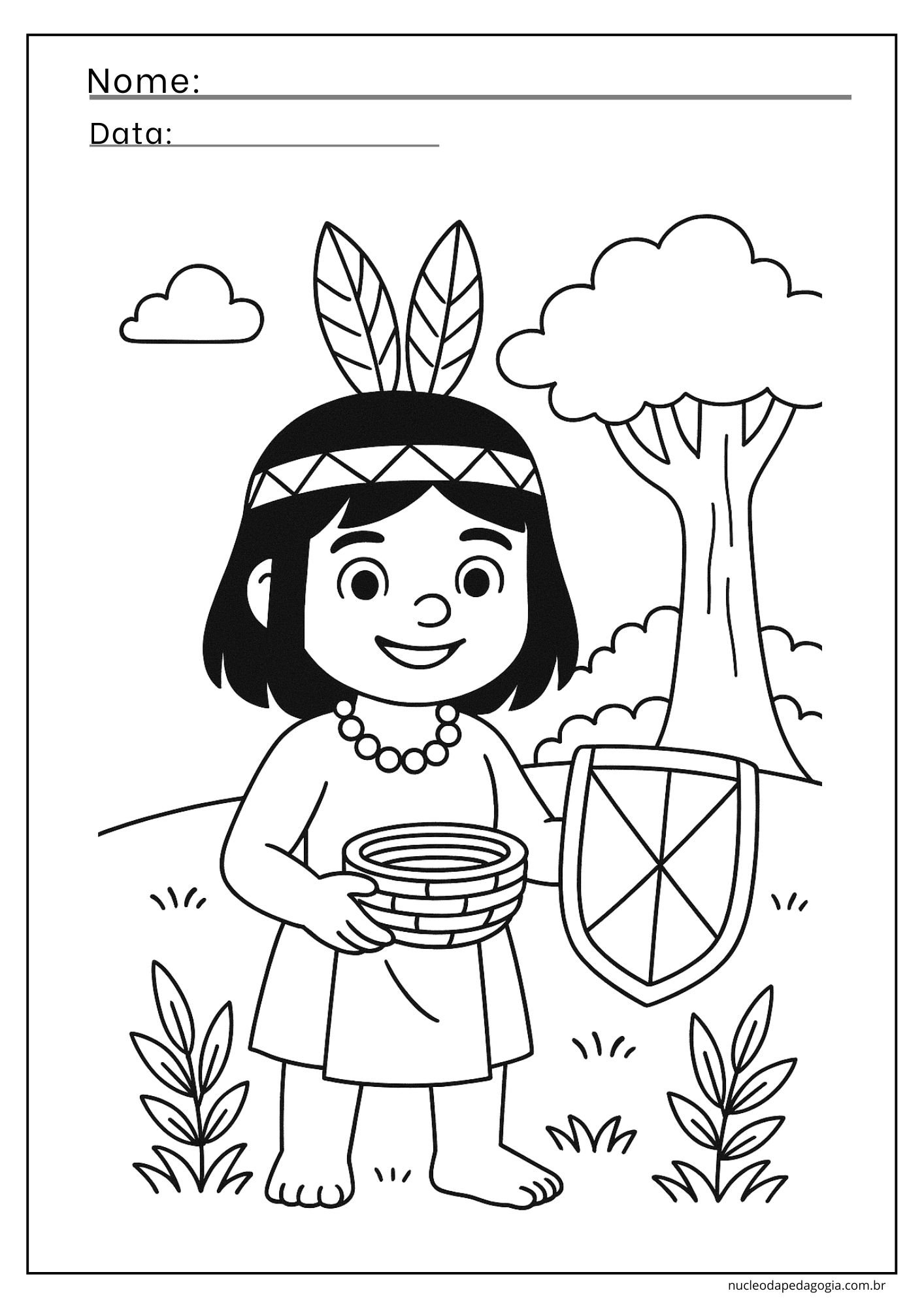 Dia do índio para colorir - Povos Indígenas