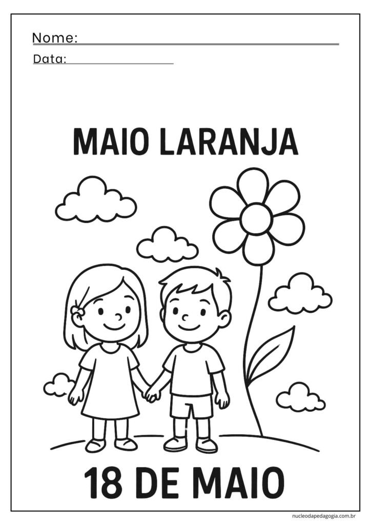 Maio Laranja Atividades para colorir