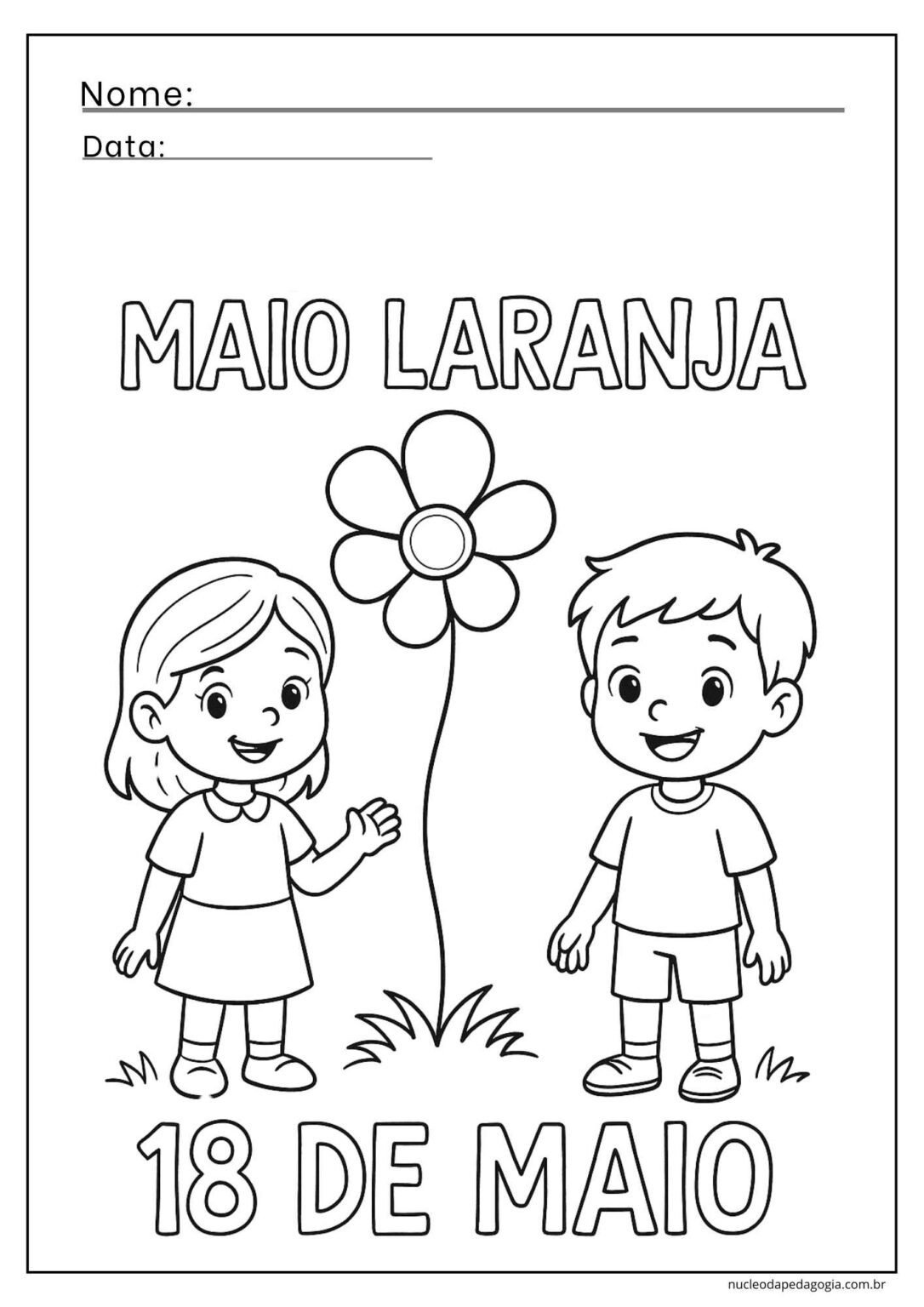 Maio Laranja Atividades para colorir