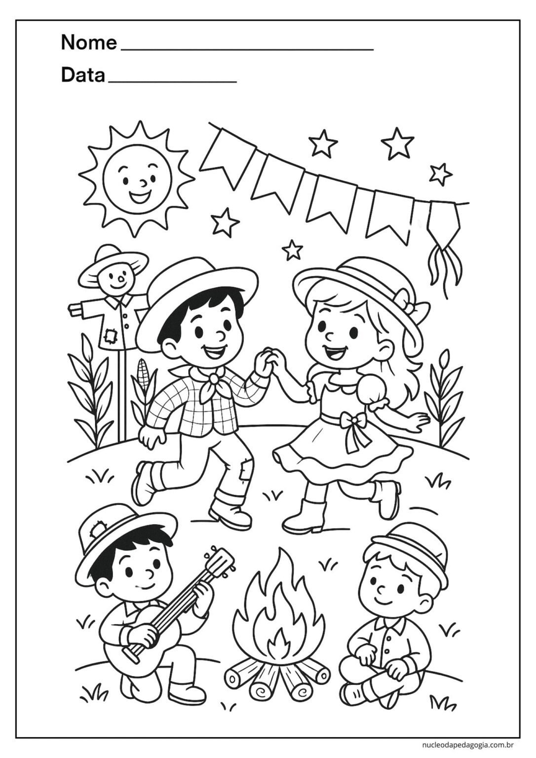 Festa Junina Desenhos para Colorir