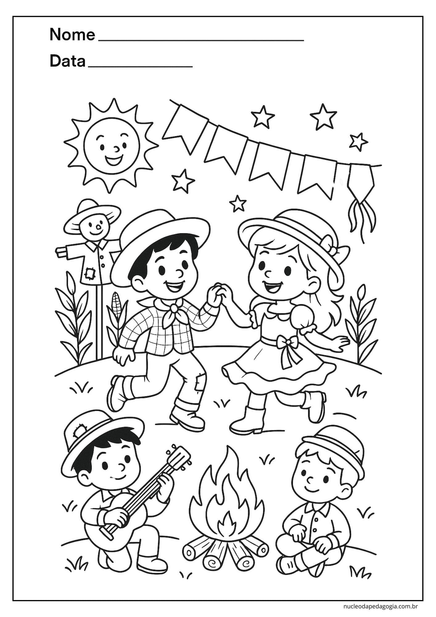 Festa Junina Desenhos para Colorir