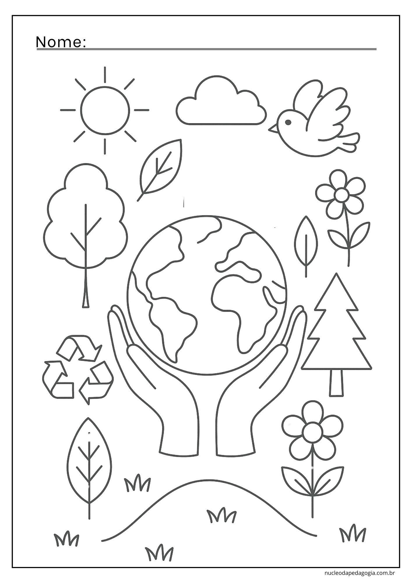 Meio Ambiente Atividade para colorir