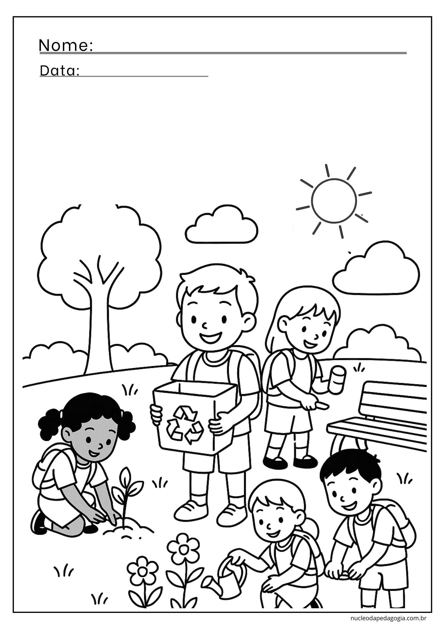 Meio Ambiente Atividade para colorir